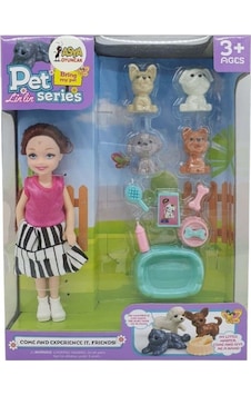 Pet Shop - Bebekli Köpek Bakım Seti - 7722-3 - Esmer