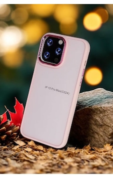 Fibaks iPhone 15 Pro Uyumlu Kılıf Metal Çerçeve Hassas Butonlu Renkli Buzlu Şeffaf Transparan Kapak Pembe Fibaks iPhone 15 Pro Uyumlu Kılıf Metal Çerçeve Hassas Butonlu Renkli Buzlu Şeffaf Transparan Kapak Pembe