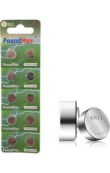 10 X Poundmax Ag12,lr43,lr1142,386,1,5v Alkalin Düğme Pil 10 X Poundmax Ag12,lr43,lr1142,386,1,5v Alkalin Düğme Pil