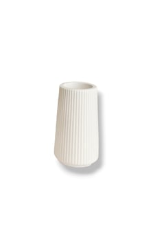 Minimalist Tırtıklı Silindir Vazo - Modern Dekoratif Obje Beyaz Minimalist Tırtıklı Silindir Vazo - Modern Dekoratif Obje Beyaz