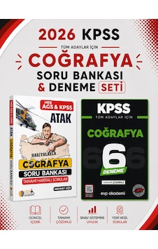 Mehmet Eğit 2026 Kpss Haritalarla Atak Coğrafya Soru Bankası & Kpss Coğrafya 6 Deneme Evp Akademi