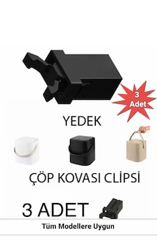 Sihirli Çöp Kovası,tuffex, Switch Yedek Kilit 3 Adet Yedek Kilit Klipsi Tüm Litre Ve Modellere Uygun Siyah