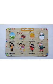 Mevsimler Ahşap Puzzle Eğitici Oyuncak