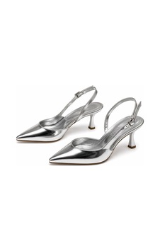 Asmi Shoes Kadın Siena Gümüş Ayna 7 Cm Topuklu Sivri Burun Arkası Açık Atkılı Ayakkabı GÜMÜŞ Asmi Shoes Kadın Siena Gümüş Ayna 7 Cm Topuklu Sivri Burun Arkası Açık Atkılı Ayakkabı GÜMÜŞ