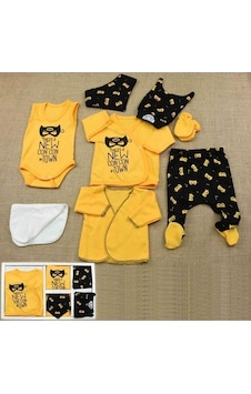 Mai Perla Baby Hastane Çıkış Seti Batman Desenli 8 Li Erkek Bebek Yeni Doğan Sarı Mai Perla Baby Hastane Çıkış Seti Batman Desenli 8 Li Erkek Bebek Yeni Doğan Sarı
