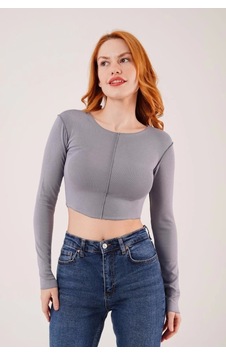 Defymoda Ters Dikişli Basic Antrasit Body Bluz Antrasit Defymoda Ters Dikişli Basic Antrasit Body Bluz Antrasit