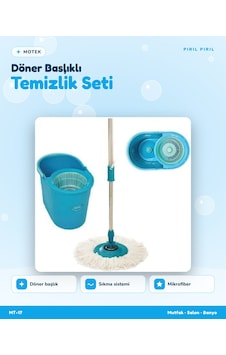 Fix Mop Set Döner Başlıklı Sıkma Sistemli Pratik Temizlik Seti Mt-17 Fix Mop Set Döner Başlıklı Sıkma Sistemli Pratik Temizlik Seti Mt-17