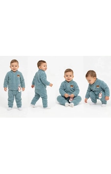 Veraura Lifestyle 6/24 Ay Peluş Kumaş Fermuarlı Bebek Takımı Yeşil Veraura Lifestyle 6/24 Ay Peluş Kumaş Fermuarlı Bebek Takımı Yeşil