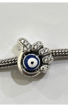 Taşlı Nazar El Baş Parmak Charm Gümüş