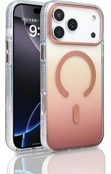 Apple Uyumlu iPad iPhone 17 Pro Max Kılıf M-safe Şarj Özellikli Transparan Renk Geçişli Zore Toros Kapak Rose Gold Apple Uyumlu iPad iPhone 17 Pro Max Kılıf M-safe Şarj Özellikli Transparan Renk Geçişli Zore Toros Kapak Rose Gold