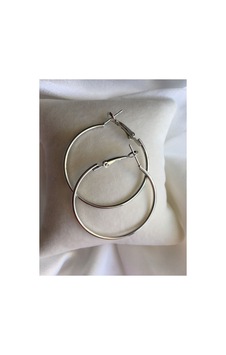 Modern Moda Orta Boy Halka Küpe Silverkck Modern Moda Orta Boy Halka Küpe Silverkck