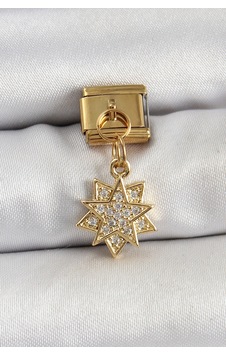 Buğz 316l Çelik Sallantılı Zirkon Taşlı Yıldız Model Gold Renk Nomination Charm