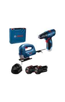 Bosch GST 8000 E 2 x 2 Ah Akülü Dekupaj testere + GSR 120 Vidalama İkili Set - 0615990M8N Bosch GST 8000 E 2 x 2 Ah Akülü Dekupaj testere + GSR 120 Vidalama İkili Set - 0615990M8N