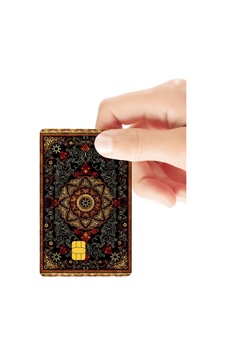 Dokuma Halı Temalı Parlak Kredi/banka Kart Kaplama Sticker Standart Dokuma Halı Temalı Parlak Kredi/banka Kart Kaplama Sticker Standart