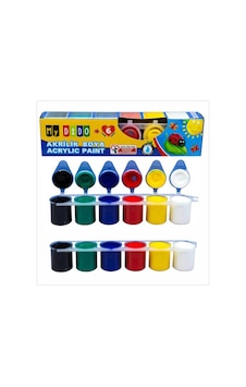 2 Adet 6lı 25 Ml Akrilik Boya 6x25 Toplam 150 Ml Çok Renkli