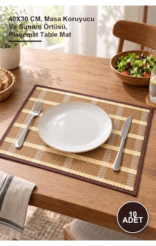 10 Adet Amerikan Servisi 40x30 Cm, Masa Koruyucu Ve Sunum Örtüsü, Placemat Table Mat Diğer 10 Adet Amerikan Servisi 40x30 Cm, Masa Koruyucu Ve Sunum Örtüsü, Placemat Table Mat Diğer