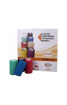 Elastik Bandaj Yapışkanlı Siyah Renkli 30 Adet Çok Renkli