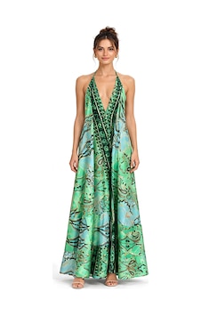 Lili Woman Kadın Yeşil Ombreli Batik Desenli Halter Yaka Otantik Maxi Elbise Mo.melb01y Lili Woman Kadın Yeşil Ombreli Batik Desenli Halter Yaka Otantik Maxi Elbise Mo.melb01y