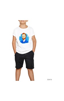 Zepplin Giyim Van Gogh Portre Kulaklık Beyaz Çocuk Tişört Zepplin Giyim Van Gogh Portre Kulaklık Beyaz Çocuk Tişört