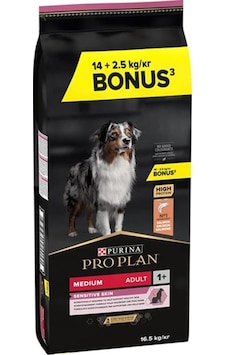 Purina Pro Plan Medium Adult Somonlu Hassas Yetişkin Köpek Maması 14 KG + 2500 G Purina Pro Plan Medium Adult Somonlu Hassas Yetişkin Köpek Maması 14 KG + 2500 G