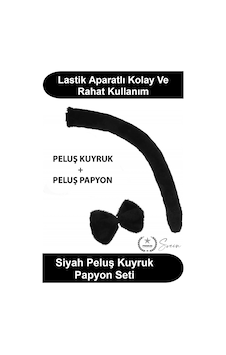 Kuyrukpapyonseti Siyah Peluş Kuyruk Ve Papyon Seti Lastikli Kostüm Aksesuarı Parti Müsamere Tiyatro Çok Renkli Kuyrukpapyonseti Siyah Peluş Kuyruk Ve Papyon Seti Lastikli Kostüm Aksesuarı Parti Müsamere Tiyatro Çok Renkli