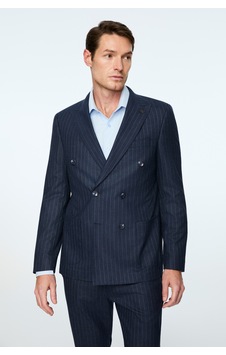 Morven Erkek Lacivert Keten Trend Çizgili Slim Fit Sivri Yaka Kruvaze Takım Elbise 26ys001001200 Lacivert Morven Erkek Lacivert Keten Trend Çizgili Slim Fit Sivri Yaka Kruvaze Takım Elbise 26ys001001200 Lacivert