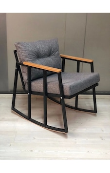 Adımshops Sallanan Sandalye Tv Koltuğu Kafe-balkon-mutfak-berjer-ofis-salon Sallanır Tekli Koltuk Gri