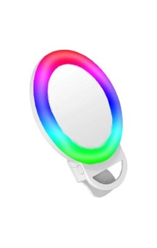 Şarjlı Aynalı Rgb Renkli Ring Light Led Selfie Telefon Pc Yayın Işığı Klipsli 10 Cm Şarjlı Aynalı Rgb Renkli Ring Light Led Selfie Telefon Pc Yayın Işığı Klipsli 10 Cm