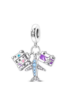 Uçak, Valiz Ve Kamera Sallantılı Charm Gümüş Uçak, Valiz Ve Kamera Sallantılı Charm Gümüş
