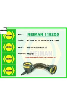 Karter Havalandırma Hortumu 106-306-partner 1.4 İ Neıman 1192.q5 Karter Havalandırma Hortumu 106-306-partner 1.4 İ Neıman 1192.q5