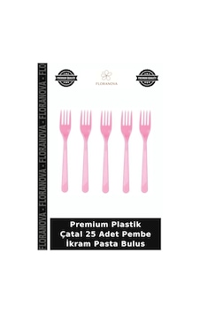 Premium Plastik Çatal 25 Adet Pembe İkram Pasta Bulus Premium Plastik Çatal 25 Adet Pembe İkram Pasta Bulus