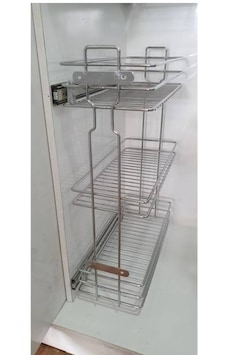 3 Katlı Yandan Raylı Mutfak Dolap İçi Şişelik Yağdanlık 20.5cm
