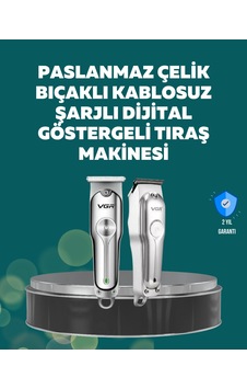 Şarjlı Sessiz Saç Sakal Kesme Makinesi Karbon Çelik Bıçaklı 120 Dakika Kullanım Bx-313682 1 - 2 Saat