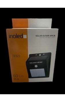 Inoled 15w Led Solar Bahçe Duvar Aplik-6500k Siyah