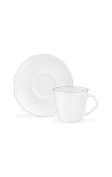 Madame Coco Vela 6 Kişilik 12 Parça Kahve Fincan Takımı - Beyaz/silver - 90 Ml Çok Renkli
