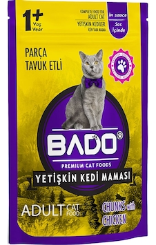 Bado Parça Tavuk Etli Konserve Yetişkin Kedi Maması 85 G Bado Parça Tavuk Etli Konserve Yetişkin Kedi Maması 85 G