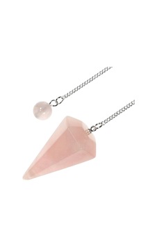Pembe Kuvars Doğal Taş Pandül Sarkaç Beyaz Pembe Kuvars Doğal Taş Pandül Sarkaç Beyaz