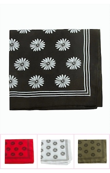 Çiçek Desenli Keten Bandana 50 50 Çiçek Desenli Keten Bandana 50 50
