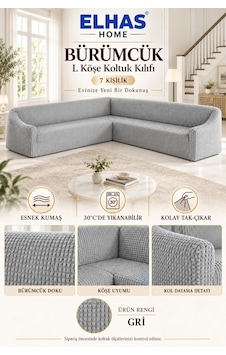 Bürümcük Eteksiz L Köşe Koltuk Örtüsü. 7 Kişilik Esnek, Köşe Koltuk Kılıfı. Toplam Uzunluk 550cm Gri - 796363643 Gri Bürümcük Eteksiz L Köşe Koltuk Örtüsü. 7 Kişilik Esnek, Köşe Koltuk Kılıfı. Toplam Uzunluk 550cm Gri - 796363643 Gri
