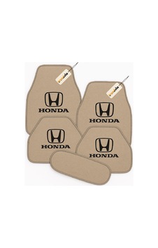 Honda Logolu Bej Oto Halı Paspas 5 Parça Set Kolay Temizlenebilir, Şık Ve Dayanıklı