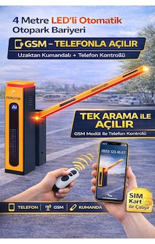 Perkotek 4 Metre Led Li Otomatik Otopark Bariyeri Gsm Telefonla Açma Uzaktan Kumandalı Kollu Bariyer Perkotek 4 Metre Led Li Otomatik Otopark Bariyeri Gsm Telefonla Açma Uzaktan Kumandalı Kollu Bariyer