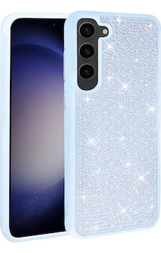 Galaxy S23 Plus Kılıf Parlak Taşlı Tasarım Zore Ston Kapak Mavi Açık Galaxy S23 Plus Kılıf Parlak Taşlı Tasarım Zore Ston Kapak Mavi Açık