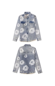 Mavi -çift Cepli Denim Gömlek Mavi