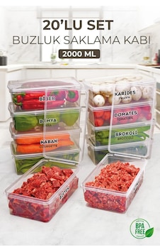 Kitchen Life 20 Adet 2000 ML Kapaklı Derin Dondurucu Difriz Saklama Kabı - Buzdolabı Düzenleyici Buzluk Erzak Kabı Şeffaf Kitchen Life 20 Adet 2000 ML Kapaklı Derin Dondurucu Difriz Saklama Kabı - Buzdolabı Düzenleyici Buzluk Erzak Kabı Şeffaf
