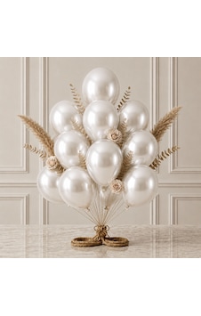 Beyaz Renk Lateks Metalik Balon 30 Cm - 12 Adet Beyaz Renk Lateks Metalik Balon 30 Cm - 12 Adet