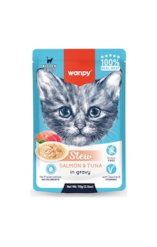 Wanpy Somonlu Ton Balıklı Yavru Kedi Yaş Mama 70 Gr Wanpy Somonlu Ton Balıklı Yavru Kedi Yaş Mama 70 Gr