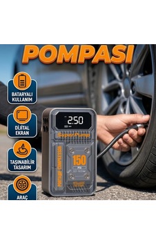 Kablosuz Hava Kompresörü 150 Psı Dijital Ekranlı 6000mah Taşınabilir Lastik Şişirme Pompası Kablosuz Hava Kompresörü 150 Psı Dijital Ekranlı 6000mah Taşınabilir Lastik Şişirme Pompası
