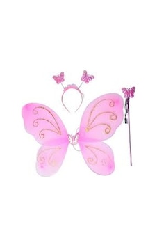 Pembe Kelebek Kanadı Asa Ve Taç Set Pembe Kelebek Kanadı Asa Ve Taç Set