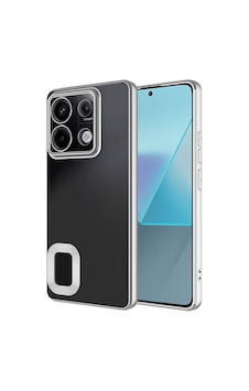 Xiaomi Redmi Note 13 4g Kılıf Kamera Lens Korumalı Logo Gösteren Parlak Kenarlı Kapak Omega
