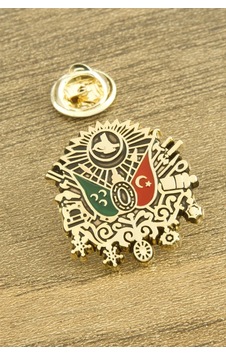 Osmanlı Bayrağı Yaka Rozet Çok Renkli